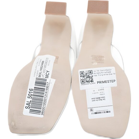 Steve Madden Ninna Blade Heel Thong Sandals White Women's US 7M - Picture 6 of 6